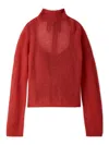Snidel Back-open Mohair Knit Pullover In Red