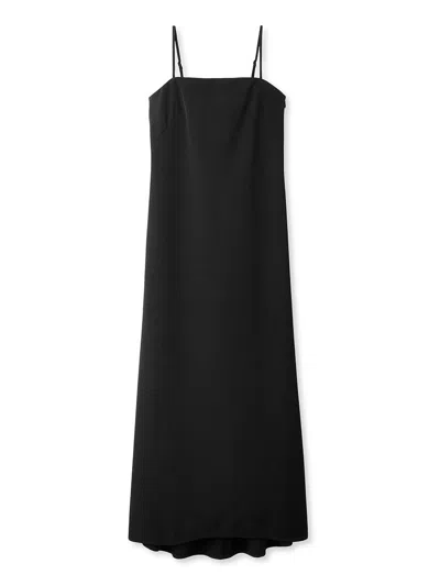 Snidel Backplane Long Elegant Dress In Black