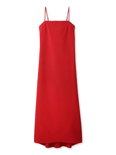 Snidel Backplane Long Elegant Dress In Red