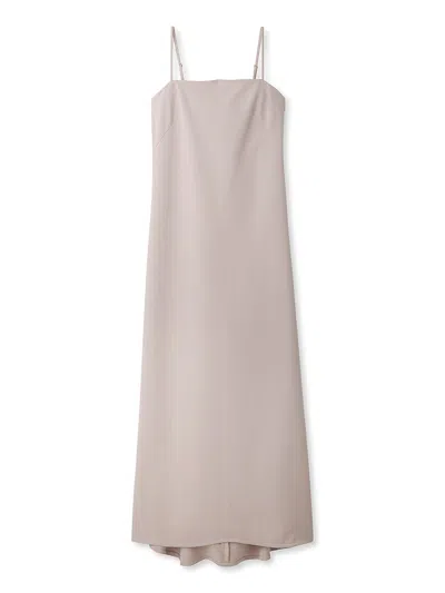Snidel Backplane Long Elegant Dress In Neutral