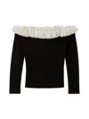 Snidel Balloon Frill Knit Pullover In Black