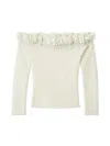 Snidel Balloon Frill Knit Pullover In White