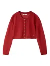 Snidel Basic Compact Sheer Cardigan In Red