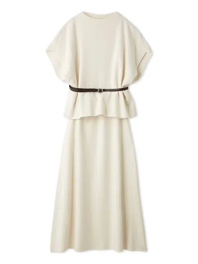 Snidel Belted Cape-style Knit Set In Neutral