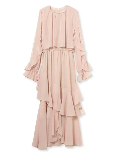 Snidel Blouse Layered Frill Dress In Pink