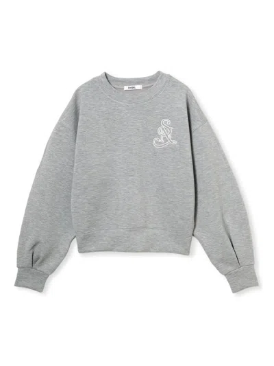 Snidel Bonded Logo Sweatshirt Pullover In Gray