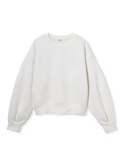 Snidel Bonded Logo Sweatshirt Pullover In White