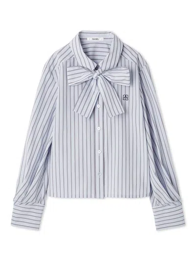Snidel Bow-tie Shirt In Blue
