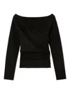 Snidel Cache-coeur Knit Pullover Knitted Top In Black