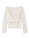 Snidel Cache-coeur Knit Pullover Knitted Top In White