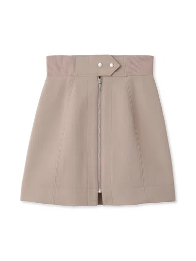 Snidel Center Zip High Waisted Skirt In Brown