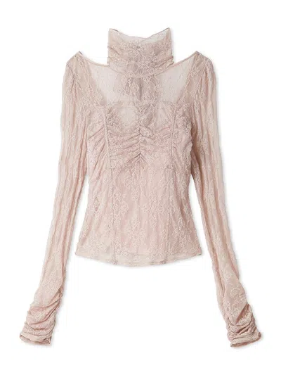 Snidel [chacott] Lace Sheer Top In Pink