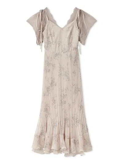 Snidel 【chacott】flower Lace Dress In Pink