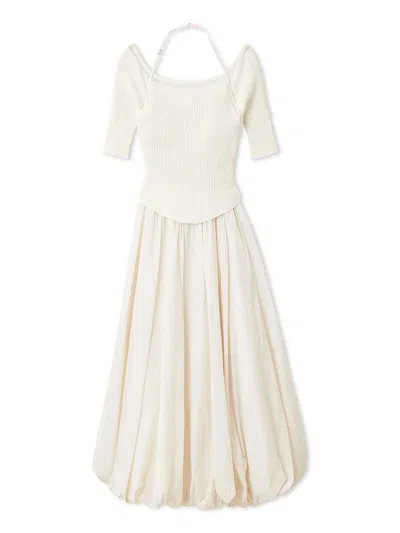 Snidel 【chacott】knit Balloon Dress In White