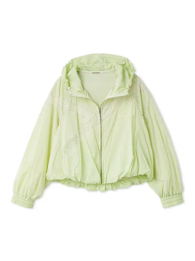 Snidel 【chacott】nylon Lace Blouson In Green