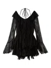 Snidel Chiffon Frill Mini Combo Dress In Black