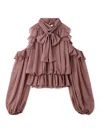 Snidel Chiffon Volume Blouse In Brown