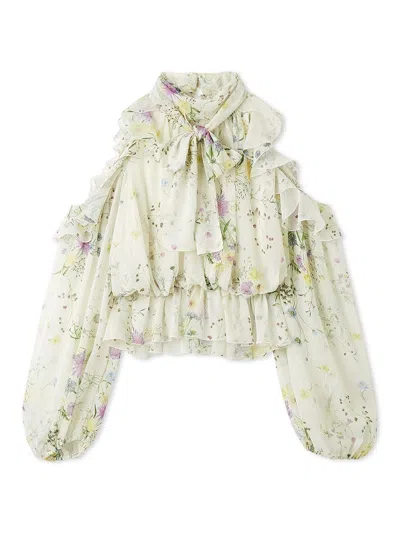 Snidel Chiffon Volume Blouse In Green