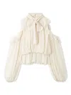 Snidel Chiffon Volume Blouse In White