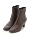 Snidel Classic Leather Ankle Boots In Brown