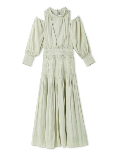 Snidel Cold Shoulder Long Dress In Gray