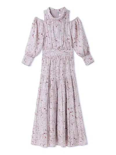 Snidel Cold Shoulder Long Dress In Pink