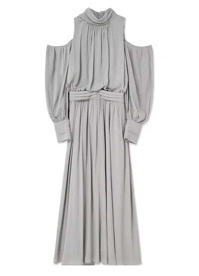 Snidel Cold-shoulder Dress In Gray