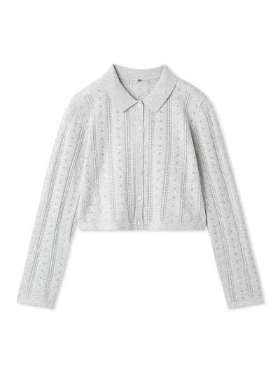 Snidel Color Textured Cropped Knit Cardigan In Multi