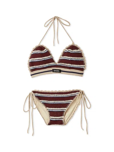 Snidel Crochet Bikini Set In Brown