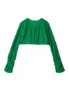 Snidel Cropped Cut Cardigan In Green
