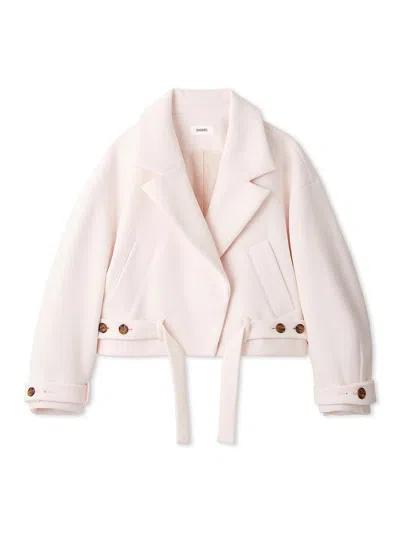 Snidel Cropped Pea Coat In Pink