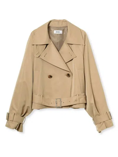 Snidel Cropped Trench Jacket In Brown