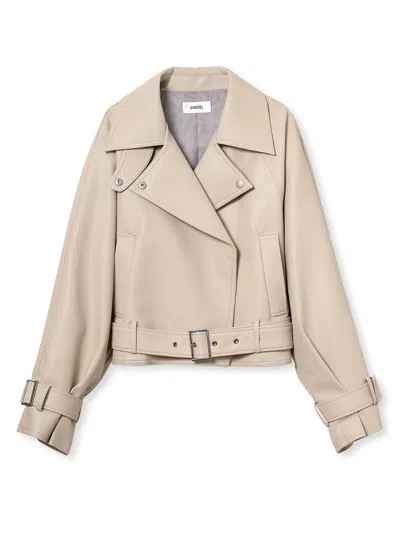 Snidel Cropped Trench Jacket In Pink