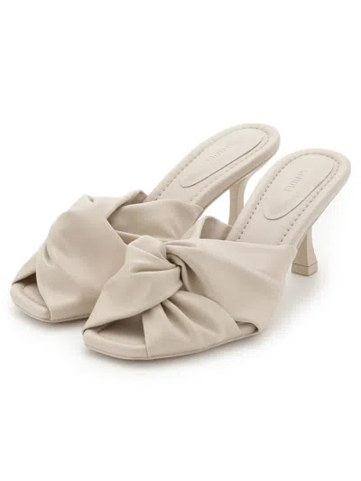 Snidel Cross Knot Heeled Mule Sandals In Neutral