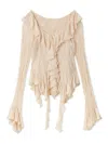 Snidel Cut Lace Ruffle Pullover In Pink