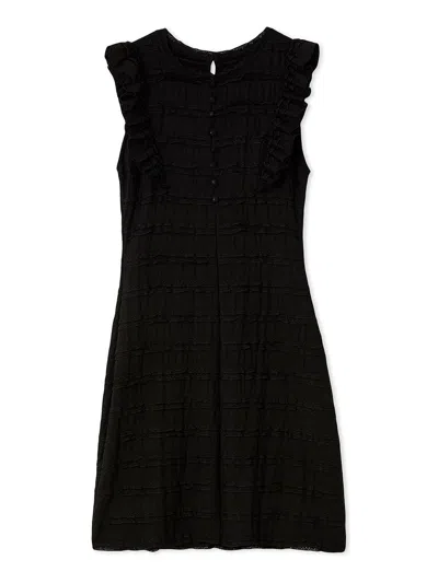 Snidel Cut Work Lace Mini Dress In Black