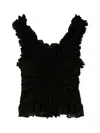Snidel Cutwork Lace Frill Pullover In Black