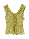 Snidel Cutwork Lace Frill Pullover In Green