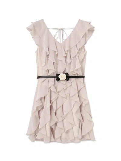 Snidel Daisy Flare Mini Dress In Gray