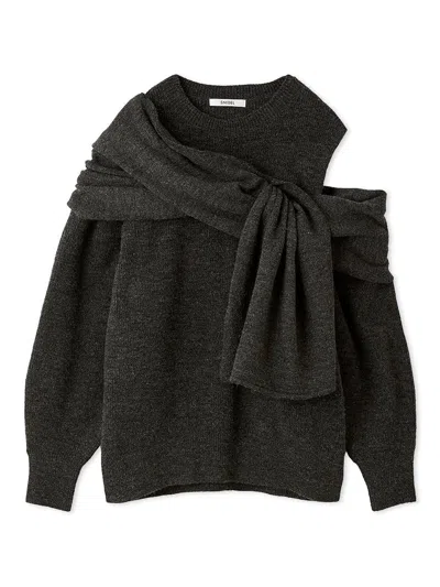 Snidel Deformation Knit Pullover In Gray