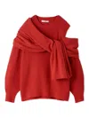 Snidel Deformation Knit Pullover In Red