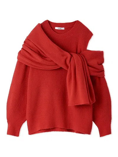 Snidel Deformation Knit Pullover In Red