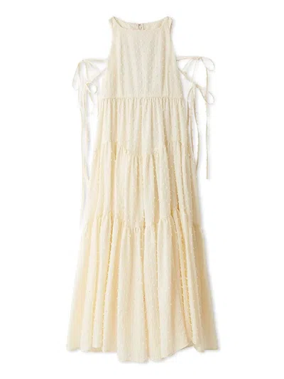 Snidel Dobby Dot Tiered Dress In White