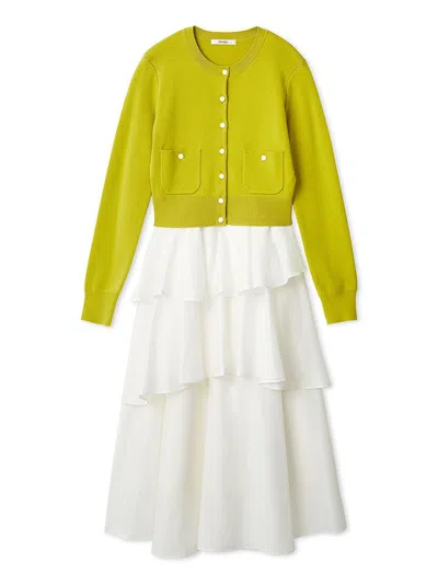 Snidel Eco Knit Cardigan & Tiered Skirt Set In Multi