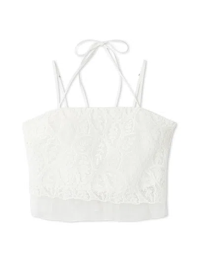 Snidel Elegant Lace Bralette Style Cropped Top