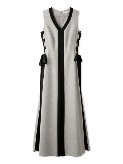 Snidel Elegant Pleated Side-tie Maxi Dress In Multi