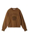 Snidel Emblem Jacquard Knit Pullover In Brown