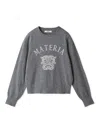 Snidel Emblem Jacquard Knit Pullover In Gray