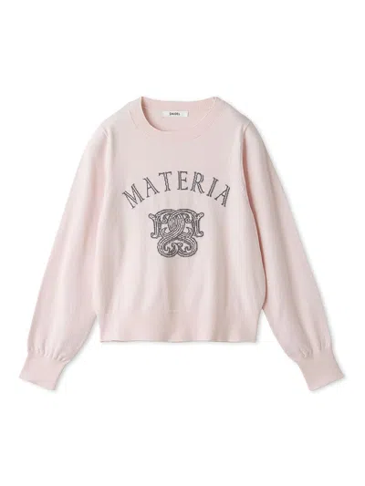 Snidel Emblem Jacquard Knit Pullover In Pink
