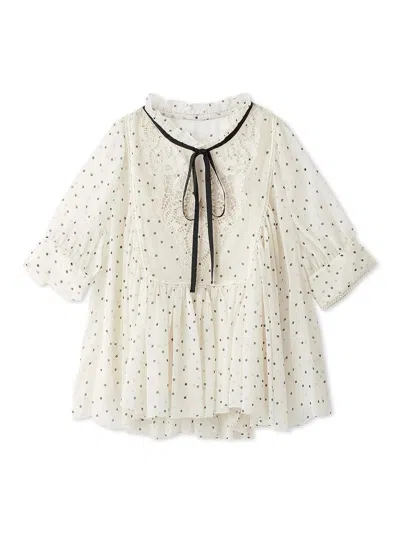 Snidel Embroidered Crinkle Blouse In Gray